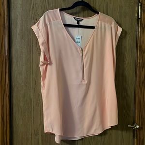Express Peach Short Sleeve Blouse - Large